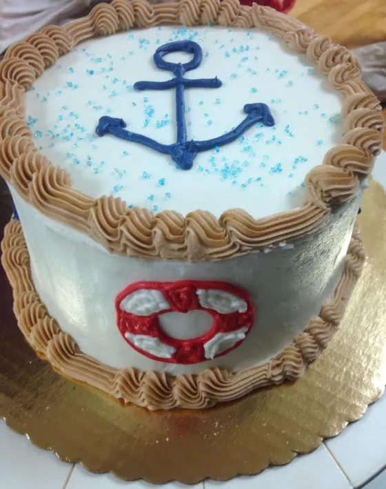 Custom decorated cake from the Shipyard Galley bakery