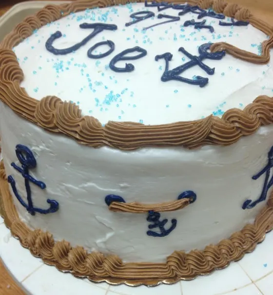 Custom decorated cake from the Shipyard Galley bakery