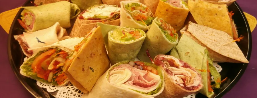 Catered sandwich and wrap platter