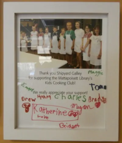 Thank-you card from the Mattapoisett Library Kids Cooking Club